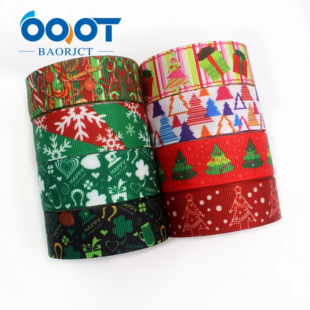 

OOOT BAORJCT I-19713-7,22mm,10yards Christmas series Cartoon grosgrain ribbons,bow cap accessories and decorations,DIY materials
