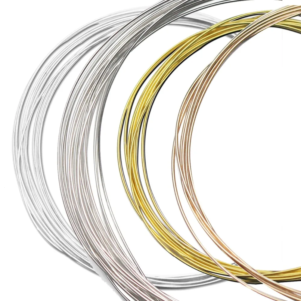 

1meter Solid 925 Silver Wire Supply 0.3mm~1.5mm DIY Jewelry Wire, Platinum/Silver/Yellow/ Rose Color for Choice
