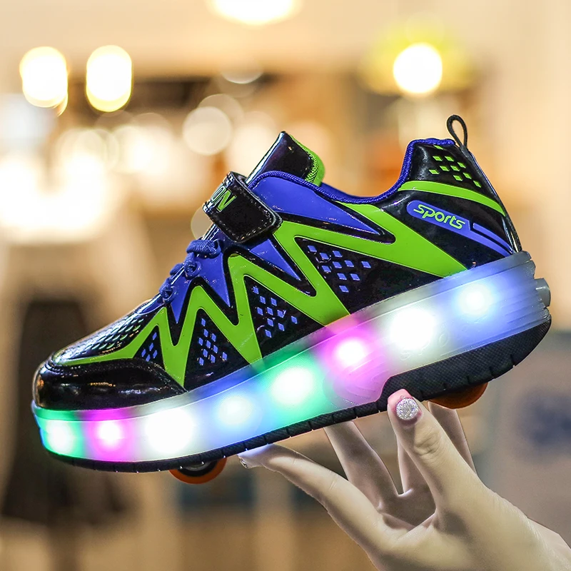 Heelis/светодиодный светильник; кроссовки с двумя колесами для мальчиков и девочек; повседневная обувь на роликах для девочек; Zapatillas Zapatos Con Ruedas