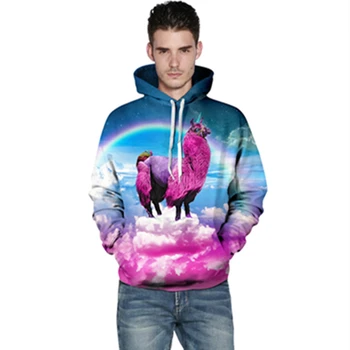 

Harajuku 3D Print Unicorn Horse Sweatshirts Fashion Long sleeve with hat Men Women Soft Hoodies Cartoon Hoody Hooded Pullover