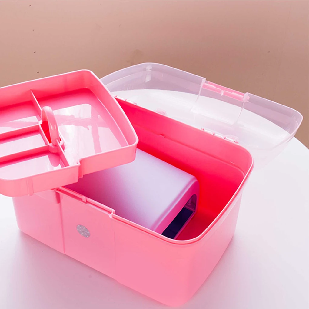 Caixa de Armazenamento de Desktop à Mão Tesoura de Plástico Organizador de Maquiagem Nova Jóias Unha Polonês Caneta Recipiente Manicure Ferramenta Case s - l 3 High Quality Beleza e saúde