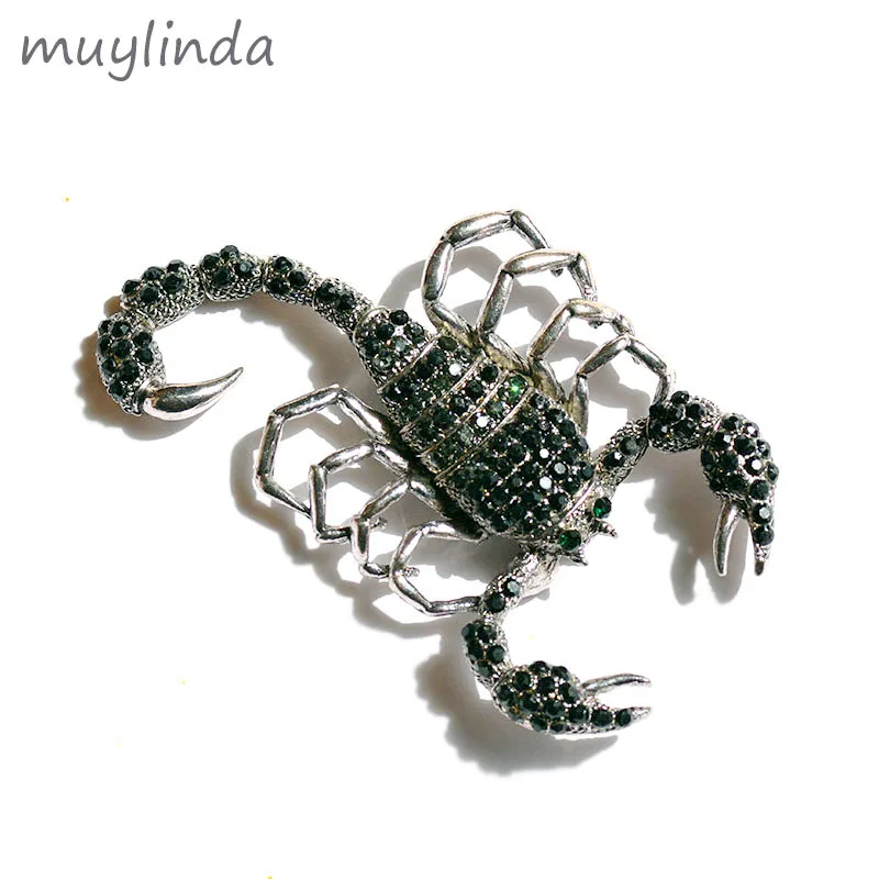 

muylinda Scorpion Rhinestone Brooch Pin Women Metal Pin Scarf Clip Accessories Pins And Brooches