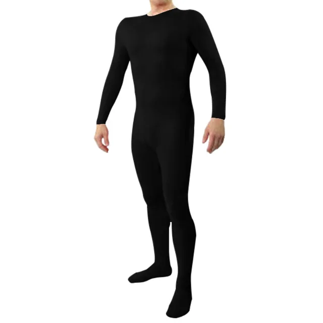 Ensnovo Adult Lycra Spandex Unitard Full Bodysuit Costume Men Black
