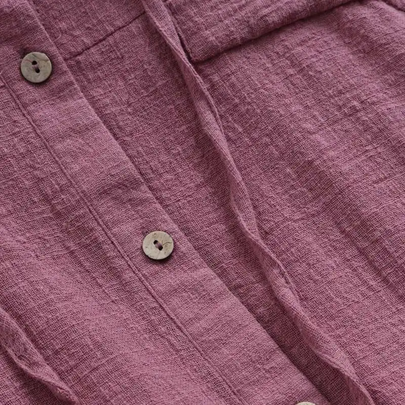  Plus Size Linen Shirt Women Summer Autumn Blouse 2019 ZANZEA Long Sleeve Chemise Female Button Asym