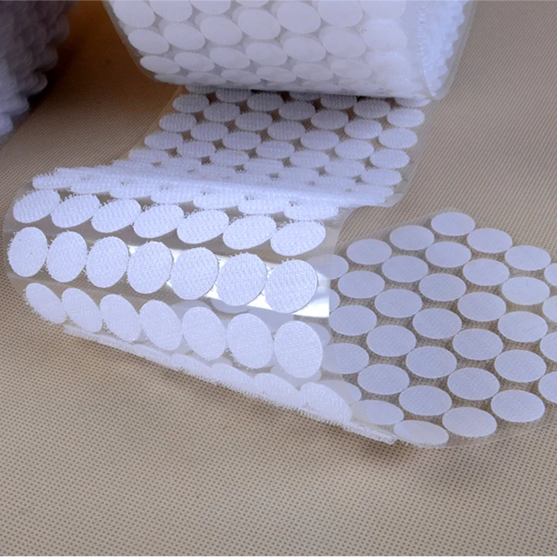 

20mm 100Pairs Self Adhesive Fastener Tape Hook Loop Disks Magic Round Double Side Sticker Nylon Table Chair Feet with Glue