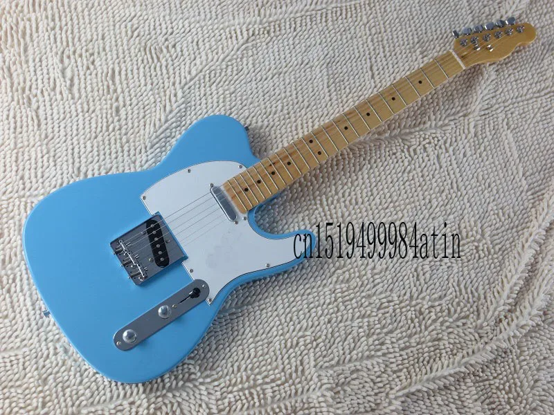 

Free shipping ! TELE solid body Guitars Telecaster Sky Blue color OEM Retro style Electric Guitar in stock @7