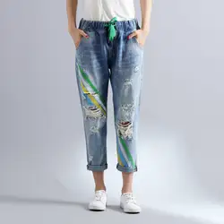 Дешевые оптовая продажа 2019 новый весна, лето, Осень Лидер продаж Женская мода повседневные джинсовые штаны MC413