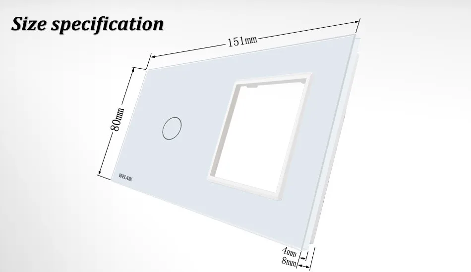 Welaik сенсорный выключатель Комплектующие для самостоятельной сборки Стекло Панель только стене выключатель черный, белый цвет кристалл Стекло Панель квадратное отверстие a2918w/B1