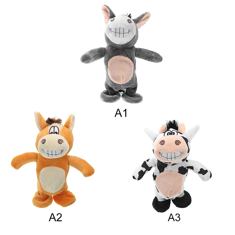 

New Electronic Talking Donkey Cows Plush Toy Cute Speak Music and Walk Dolls Pets Plush Toys Talking Walk Animals