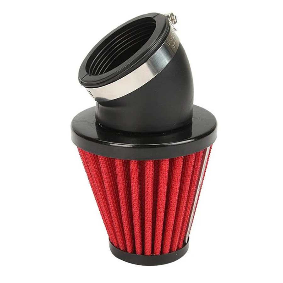 

42mm Universal Red Air Filter Pod 45 Angled / 150cc-250cc Motorcycle Scooter ATV Dirt Bike For Harley Honda Yamaha Kawasaki