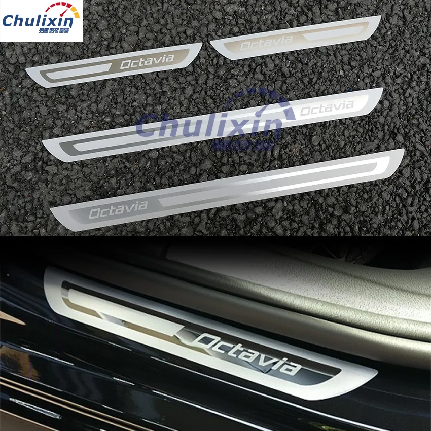 For Skoda Octavia A5 A7 2007 2008 2009 2010 2011 2012 2013 2014 Welcome pedal door sill stainless steel car Accessories For Skoda Octavia A5 A7 2007 2008 2009 2010 2011 2012 2013 2014 Welcome pedal door sill stainless steel car Accessories