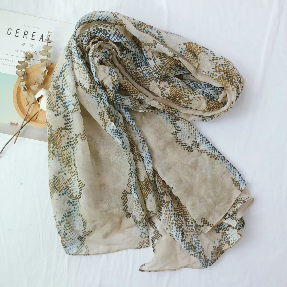 

2019 Fashion Snake Skin Print Scarves Shawls Leopard Print Scarf Wrap Hijab Wholesale 10pcs/lot Free Shipping
