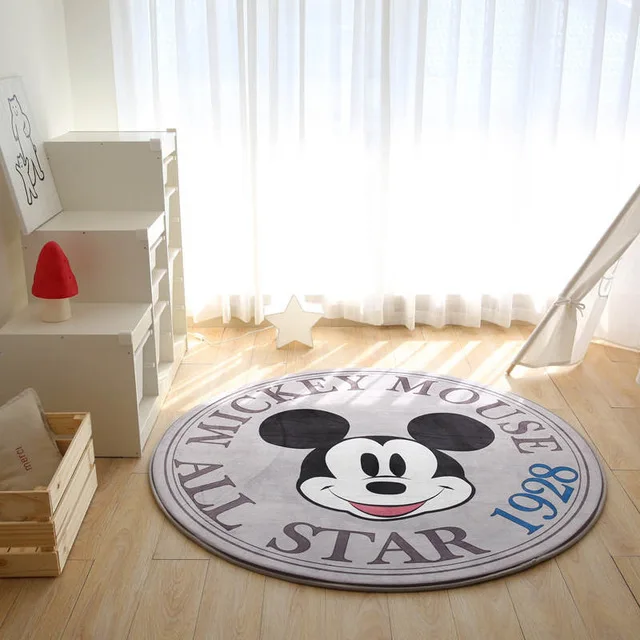 Черно-белый коврик с Микки Минни Маус детский коврик для ползания игровой коврик для дома мягкий детский коврик для йоги коврик для спальни - Цвет: 80x80cm