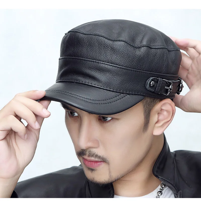 leather cadet hat