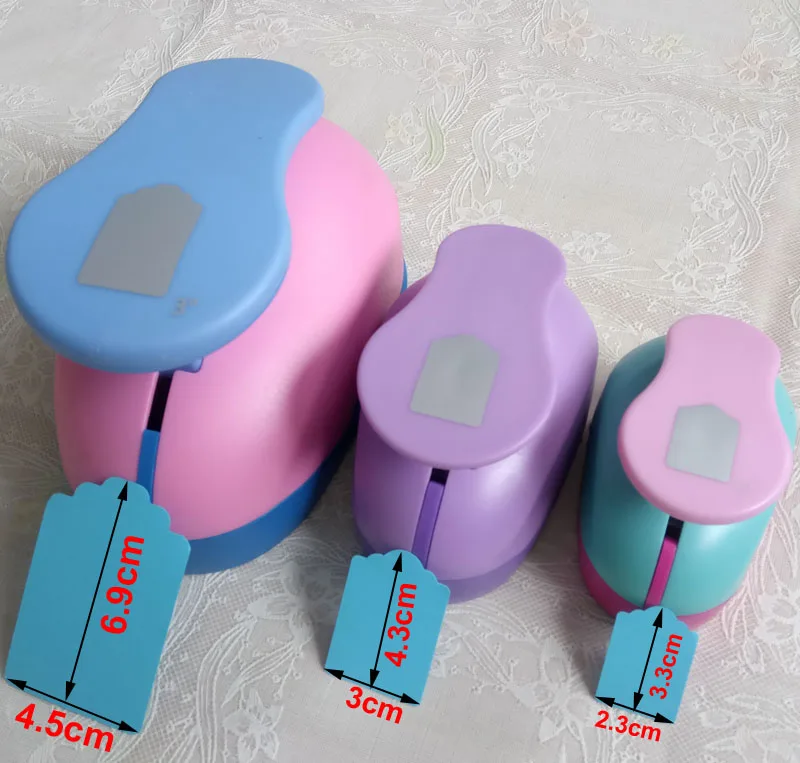 

3pcs 1.5'' 2" 3" DIY Paper Tag Card Cutter Scrapbook Shaper Embossing device Hole Punch Kids Handmade Craft gift DIY Embossers