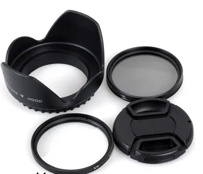 

77MM Filter kit UV CPL filter circular polarized +flower lens hood+lens cap cover for DSLR Nikon Canon sony pentax