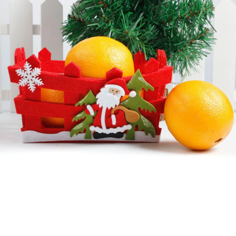 2019 Newest Christmas Candy Fruits Storage Basket Container Box Home Decor Xmas Gifts 2 Styles