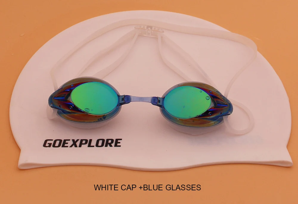 Goexplore очки для плавания для взрослых для мужчин и женщин+ Реверсивный Плавательная шапочка бассейн очки маска для подводного плавания