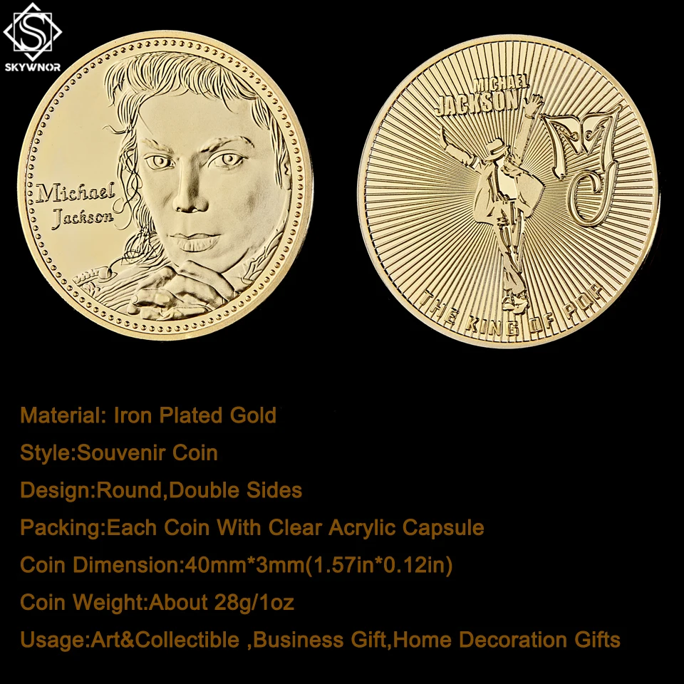 Collectibles Gold/Silver Coin USA Music Pop Super Star Michael Jackson With Capsule Protection