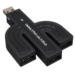 5 Гбит/с, высокая Скорость 3 Порты и разъёмы USB 3,0 концентратора данных Зарядное устройство адаптер Splitter для портативных ПК Цвет: черный