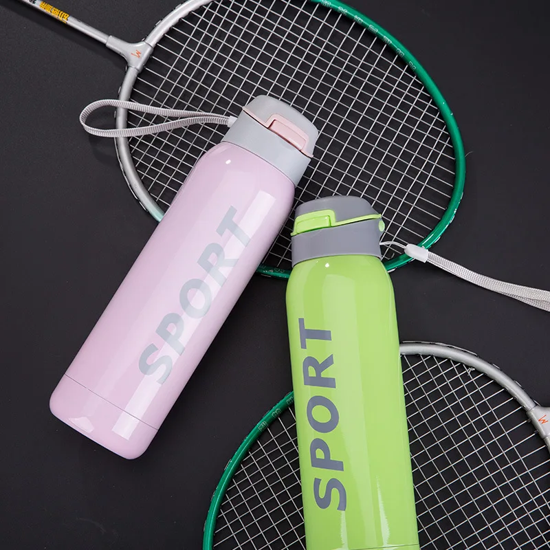 AIWILL мини термос из нержавеющей стали Колба для детей одно касание вакуумные фляжки-термосы соломы спортивный термос бутылка