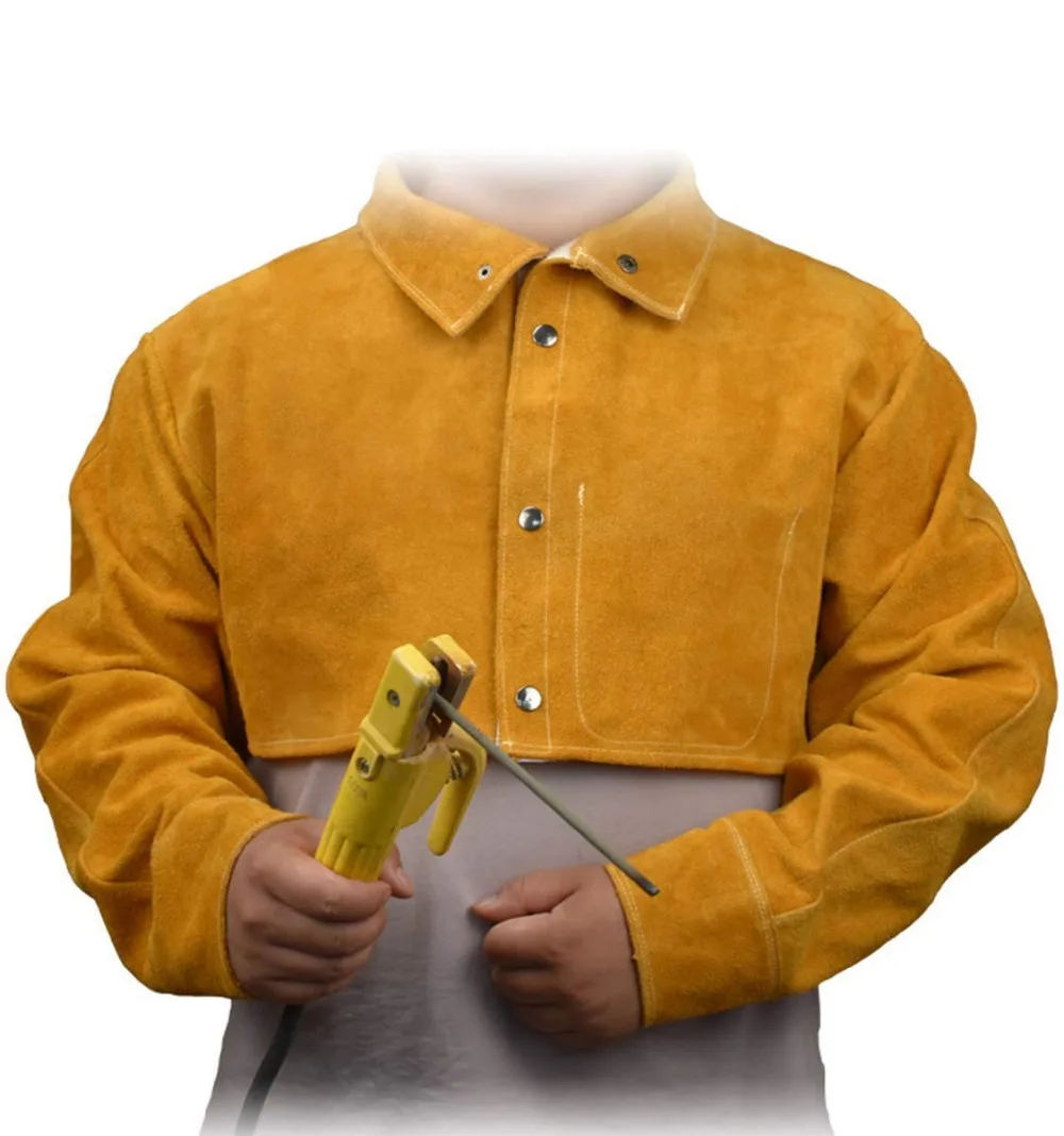 

Cowhide Leather Welding Cape Sleeve High Temperature Flame Resistant Workwear