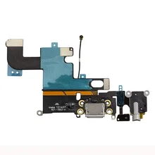 1 шт. для iPhone 6 6plus 6s 6s Plus usb зарядный док-порт гибкий кабель с микрофоном и наушниками аудио ремонт гнезда запчасти