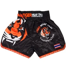 Mma tigre muay thai boxe boxe jogo sanda treinamento respirável shorts muay thai roupas boxe tigre muay thai mma