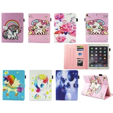 Case For Ipad Pro 9.7 Case Cover Cartoon unicorn baby flamingos Fashion Stand Wallet Flip Card Holders PU Leather Tablet case