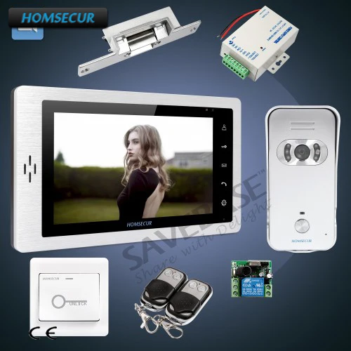 

HOMSECUR 7" Hands-free Door Phone Intercom + Electric Locks Compatible for Easy Unlocking 1V1+Strike Lock