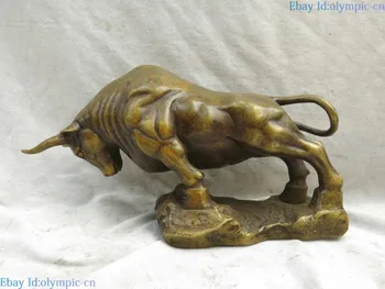 

Fine brass sculpture copper China Feng Shui lucky stock market Ox Statue