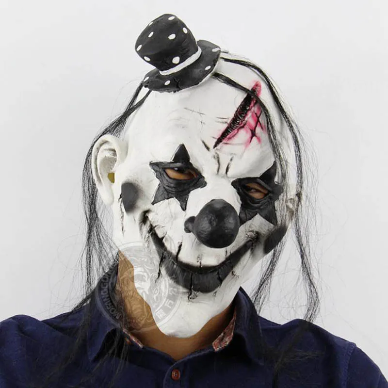 Хэллоуин страшный латексный Клоун Маска с волосами для взрослых костюм ужасного призрака вечерние реквизит высококачественные маски новое поступление
