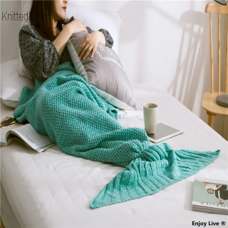 Buy Mermaid Tail Blanket Knitted Fish Tail Blankets