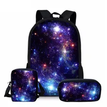 INSTANTARTS многоцветный Галактический Звездный космический школьный рюкзак для подростков, девочек и мальчиков, детский школьный рюкзак, большие сумки для книг на плечо