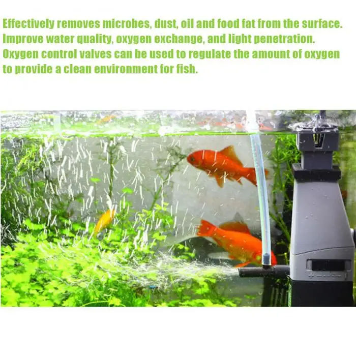 Aquarium Oil Pump Surface Skimmer Remove Oil Stain Film Water Pump for Fish Tank DTT88