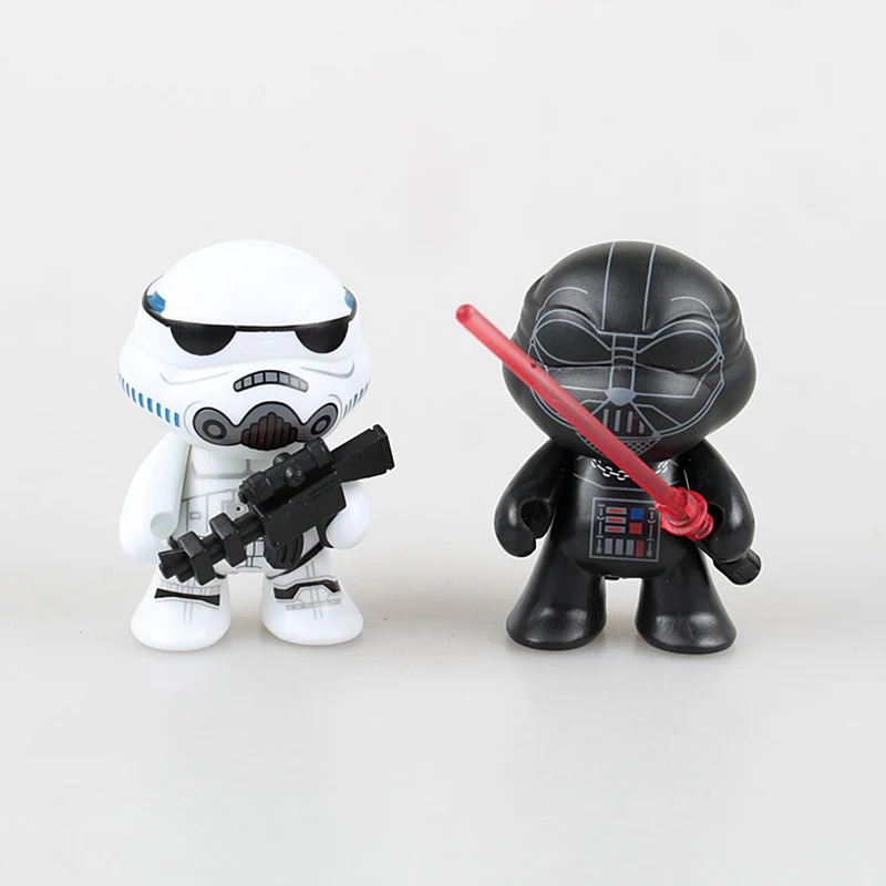 Q версия прекрасная мини фигурка черепашек 2 черные воины белые солдаты версия фильма кукла Фигурки игрушки