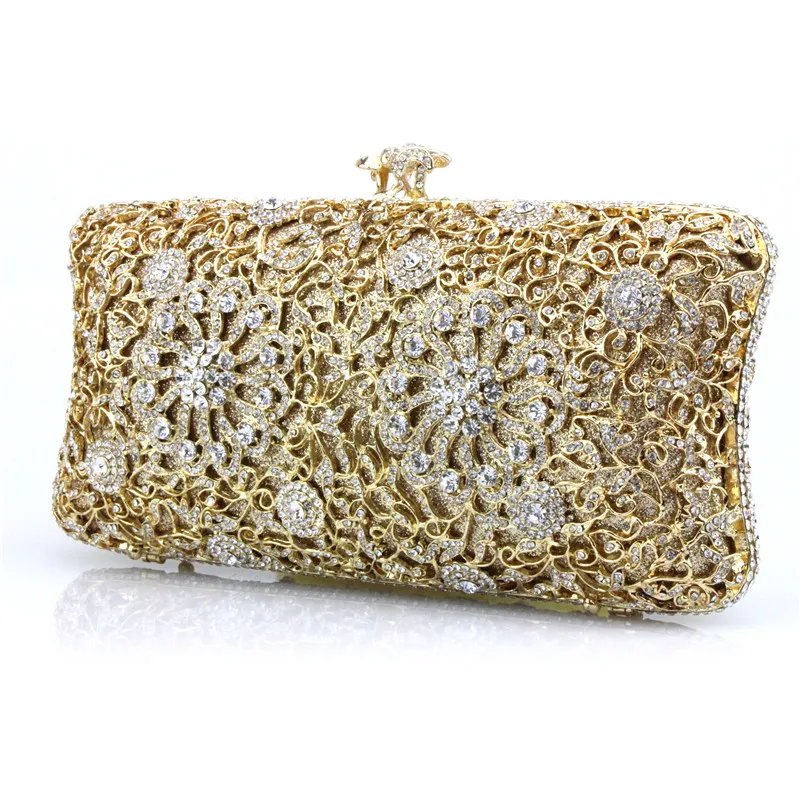 

Luxury Women Evening Bags Hollowed-out Diamond-encrusted Dress Bag For Dinner Party Wedding Mini Clutch Rhinestone Bags