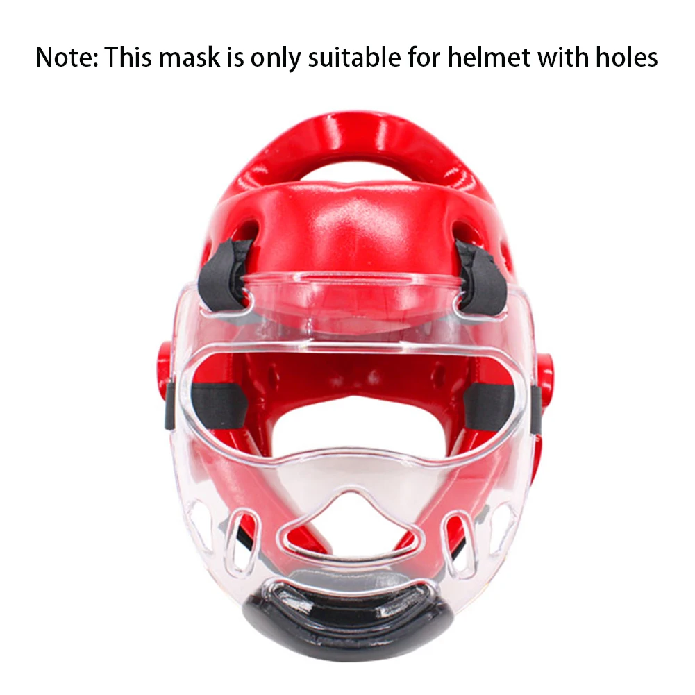 Спортивный прозрачный щиток для лица пластиковый головной щит съемный шлем тэквондо Маска Защитное спортивное снаряжение прозрачная маска для мужчин и женщин
