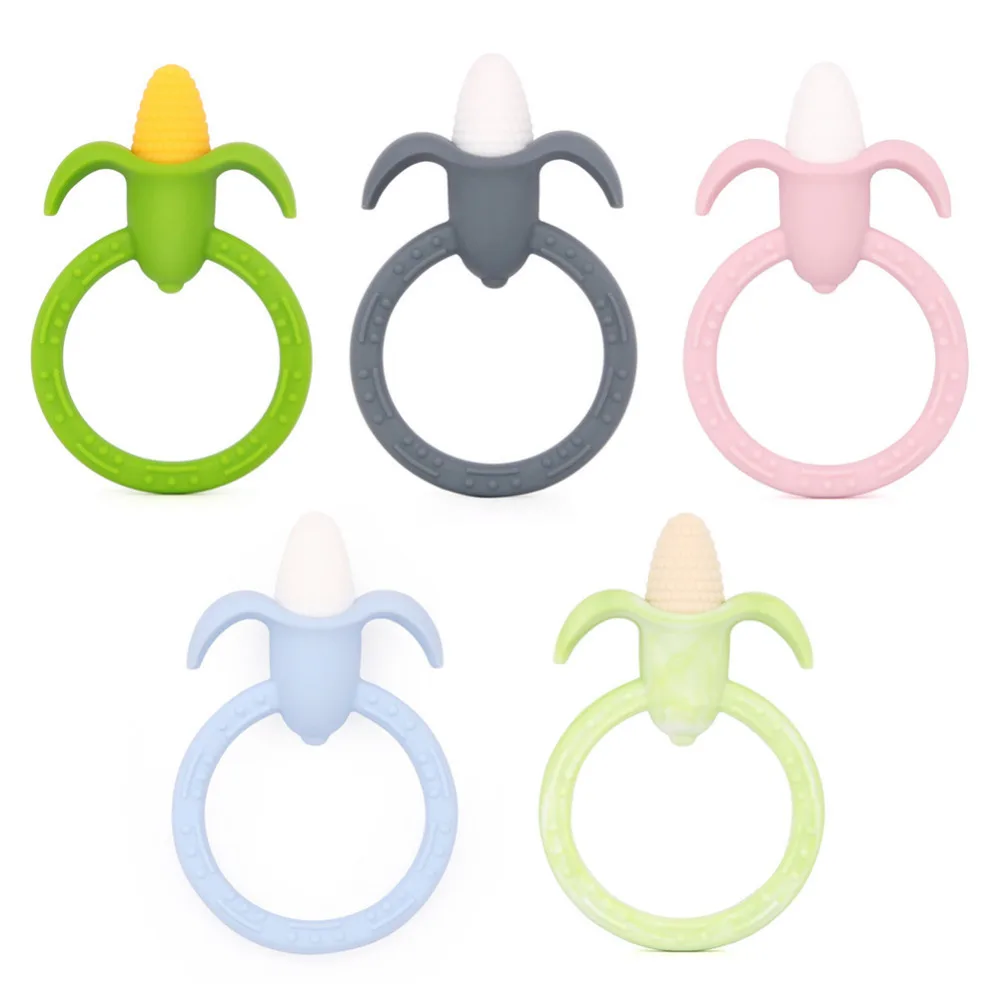

Safety Corn Teething Toothbrush Infant Baby Teether Stick Chews Silicone Bracelet Toothbrush Teething Rings
