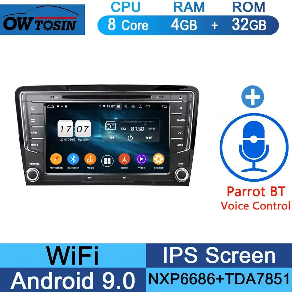" 1920*1080 8 Core 4G+ 64G Android 9,0 Автомобильный DVD плеер для VW Volkswagen Santana gps радио попугай BT - Цвет: 32G Parrot BT
