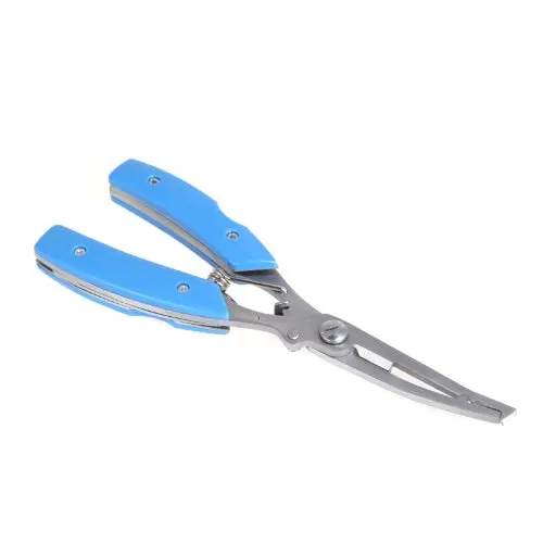 

6.3" Stainless Steel Versatile Fishing Plier Scissors Knives Line Cutter Hook Remove Tool (Blue)
