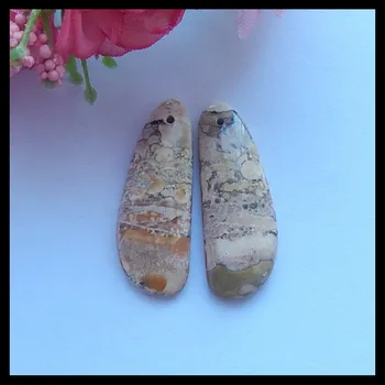 

Orbicular Rhyolite Birds'Eye Jasper fashion woman Earring Beads,Semi-precious stones jewelry accessories,31x11x4mm,4.7g