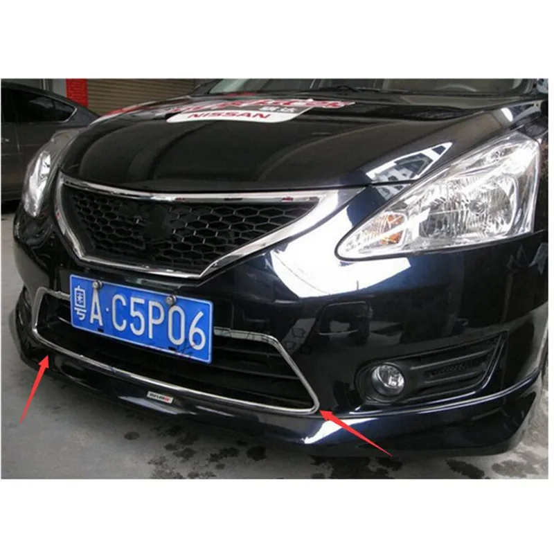 

ABS Chrome Front Grille Around Trim Air inlet Around Trim Racing Grills Trim For 2011 Tiida