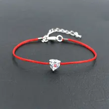 BPPCCR Кристалл Стразы Любовь Сердце Форма браслет для женщин пары красная веревочная нить удача плетеные браслеты Подарки для девочек