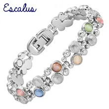 Escalus женские цветные камни «кошачий глаз» магнитные ювелирные изделия браслет для женщин цвет серебра талисман здоровья браслеты
