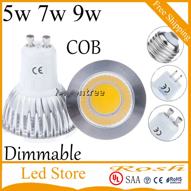 Newest Dimmable 5W 7W 9W COB LED spotlight bulb Gu10 E27 ...