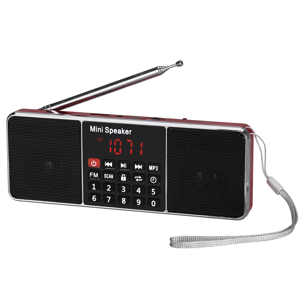 Портативный FM радиоприемник музыкальный плеер ЖК экран динамик s может