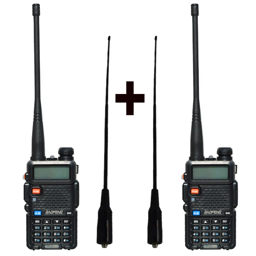 2 шт Baofeng UV-5R радио набор рация UV 5R UV5R двухсторонний радио передатчик станции с женской мягкой радио антенной 771 - Цвет: Black 5W UV-5R