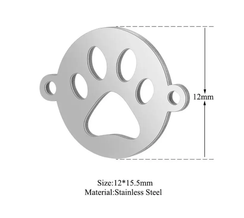 10 шт./лот 316L нержавеющая сталь двухсторонняя полированная печатная подвеска собачья лапа разъемы для ювелирные украшения Сделай Сам аксессуары ремесло