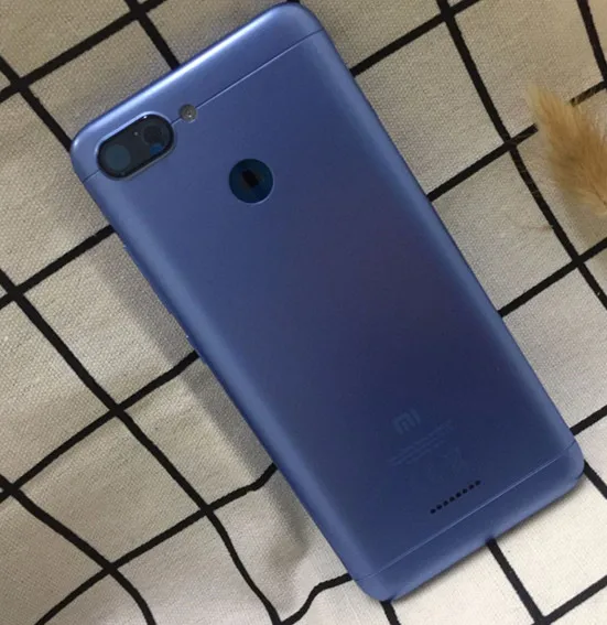 Металлическая задняя крышка батарейного отсека Замена корпуса для Xiaomi Redmi 6 с задней камерой стекло линзы с боковыми кнопками+ инструмент+ подарок - Цвет: blue  back cover